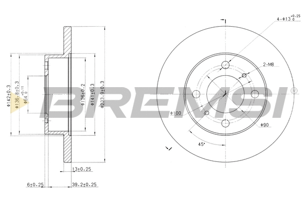 Disque de frein BREMSI CD6998S