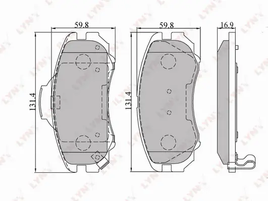 Kit de plaquettes de frein, frein à disque LYNXAUTO BD-3602