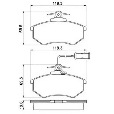 Kit de plaquettes de frein, frein à disque G.U.D. GBP880185