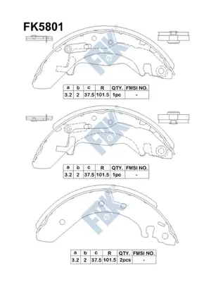 Jeu de mâchoires de frein FBK FK5801