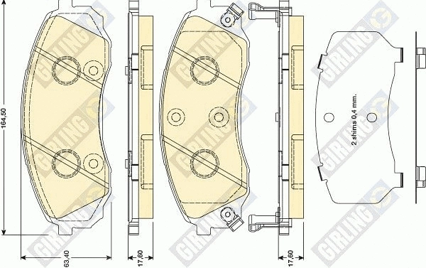 Kit de plaquettes de frein, frein à disque GIRLING 6134489