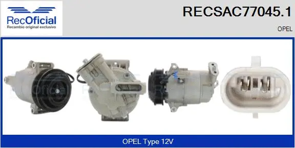 Compresseur, climatisation RECOFICIAL RECSAC77045.1