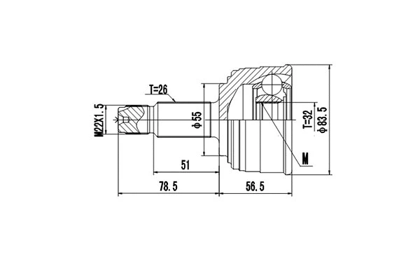 Jeu de joints, arbre de transmission DYNAMATRIX DCV823063