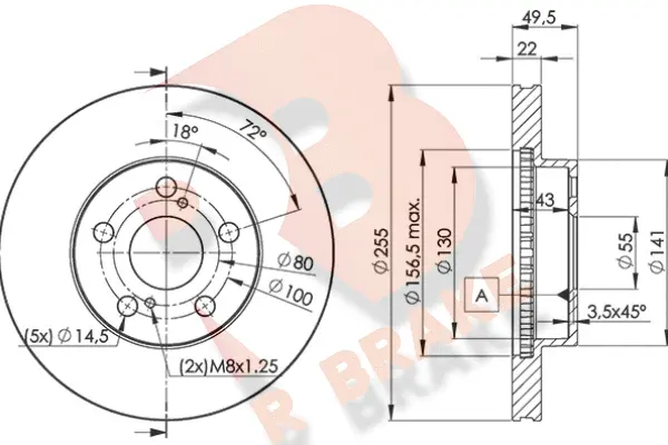 Disque de frein R BRAKE 78RBD24413