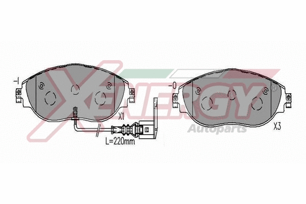 Kit de plaquettes de frein, frein à disque AP XENERGY X41328