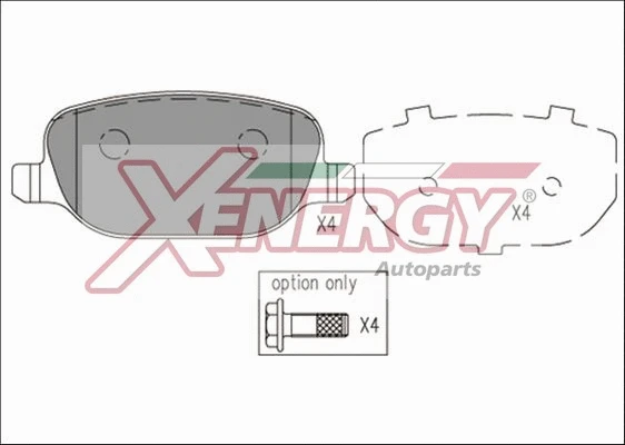 Kit de plaquettes de frein, frein à disque AP XENERGY X41199