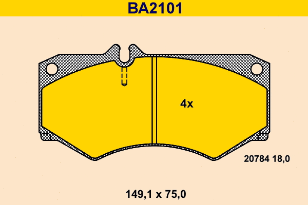 Kit de plaquettes de frein, frein à disque BARUM BA2101