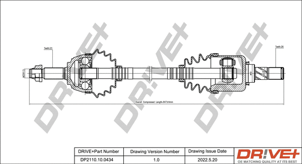 Arbre de transmission Dr!ve+ DP2110.10.0434