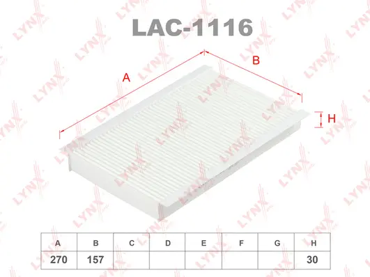 Filtre, air de l'habitacle LYNXAUTO LAC-1116