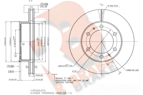 Disque de frein R BRAKE 78RBD24211