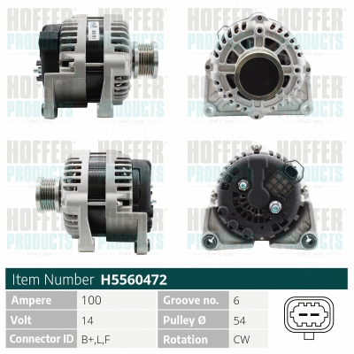 Alternateur HOFFER H5560472