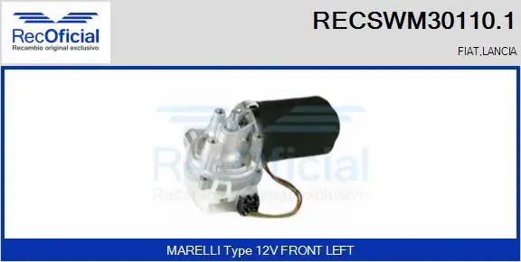 Moteur d'essuie-glace RECOFICIAL RECSWM30110.1