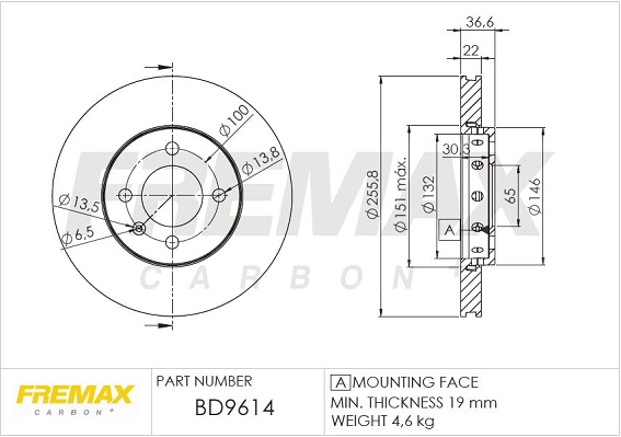 Disque de frein FREMAX BD-9614