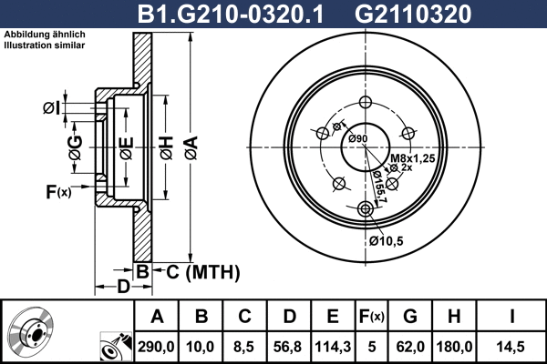 Disque de frein GALFER B1.G210-0320.1