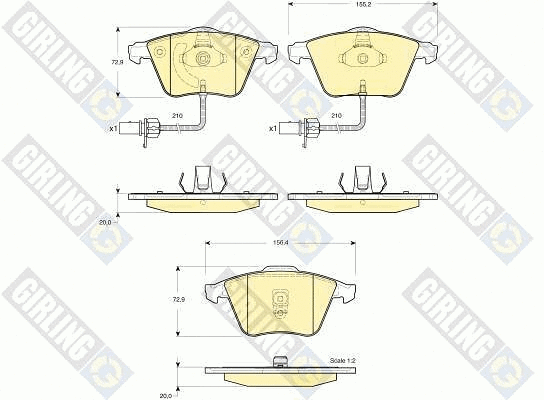 Kit de plaquettes de frein, frein à disque GIRLING 6115282