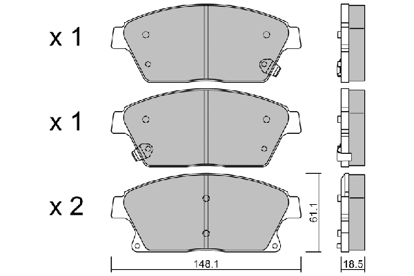 Kit de plaquettes de frein, frein à disque AISIN BPOP-1015