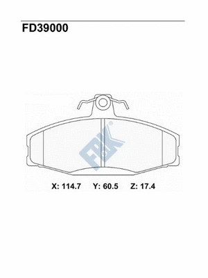Kit de plaquettes de frein, frein à disque FBK FD39000