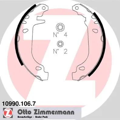 Jeu de mâchoires de frein ZIMMERMANN 10990.106.7