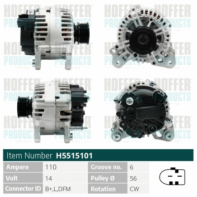 Alternateur HOFFER H5515101