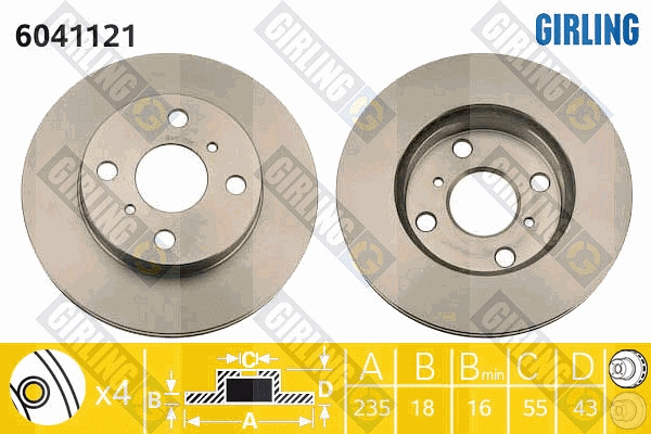 Disque de frein GIRLING 6041121