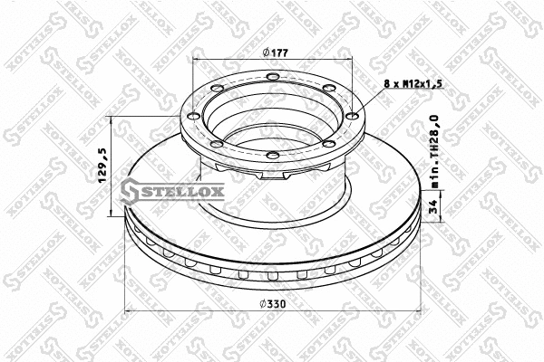 Disque de frein STELLOX 85-00801-SX