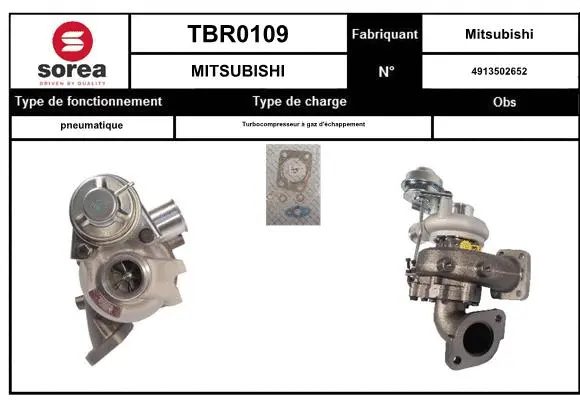 Turbocompresseur, suralimentation EAI TBR0109