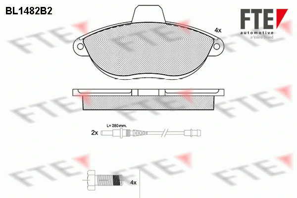 Kit de plaquettes de frein, frein à disque FTE 9010212