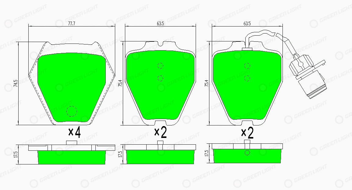 Kit de plaquettes de frein, frein à disque Automotive Adriado GLBP0418
