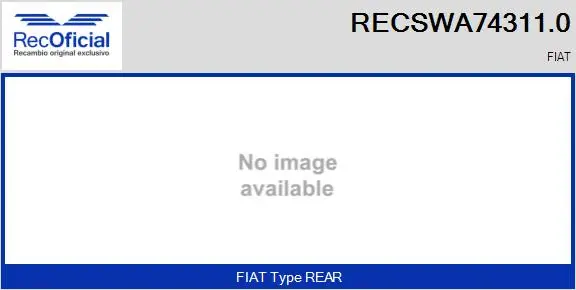 Bras d'essuie-glace, nettoyage des vitres RECOFICIAL RECSWA74311.0