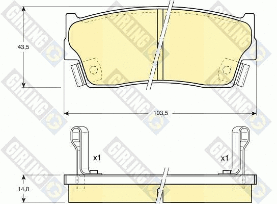 Kit de plaquettes de frein, frein à disque GIRLING 6108859