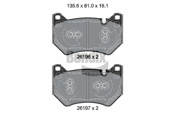 Kit de plaquettes de frein, frein à disque BENDIX Braking BPD2457
