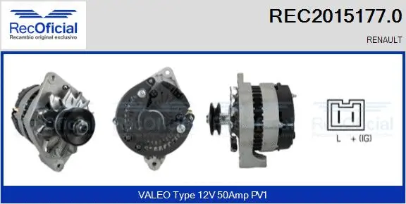 Alternateur RECOFICIAL REC2015177.0