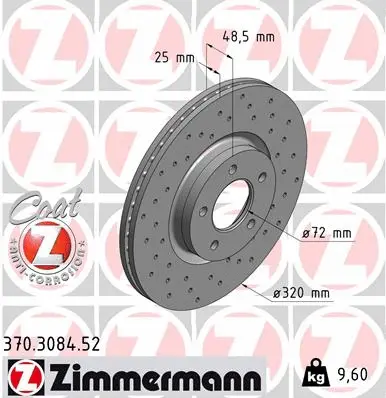 Disque de frein ZIMMERMANN 370.3084.52