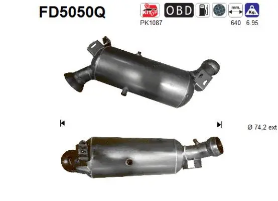 Filtre à particules / à suie, échappement AS FD5050Q