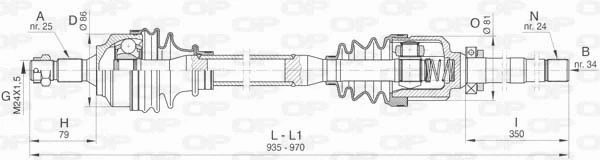 Arbre de transmission OPEN PARTS DRS6456.00