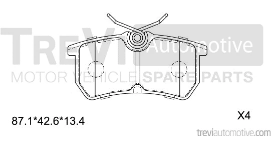 Kit de plaquettes de frein, frein à disque TREVI AUTOMOTIVE PF1062