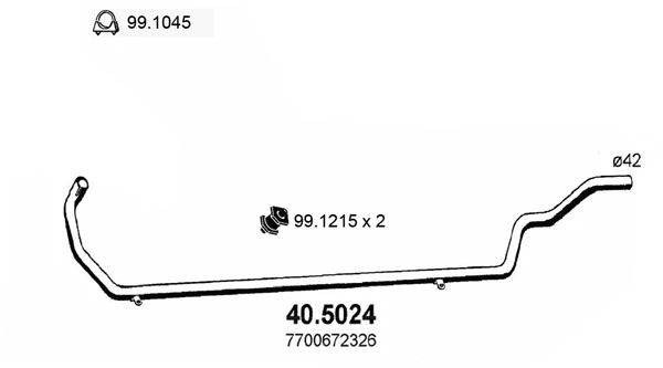 Tuyau d'échappement ASSO 40.5024