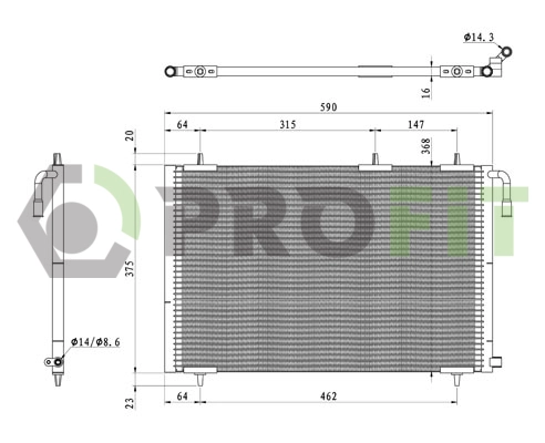 Condenseur, climatisation PROFIT 1770-0084