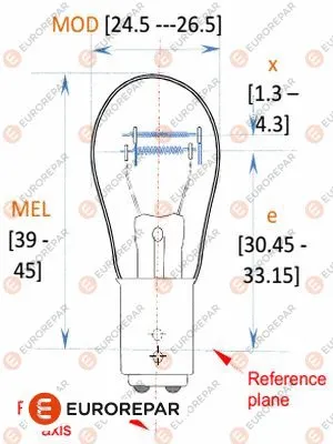 Ampoule, feu stop/feu arrière EUROREPAR 1616431380