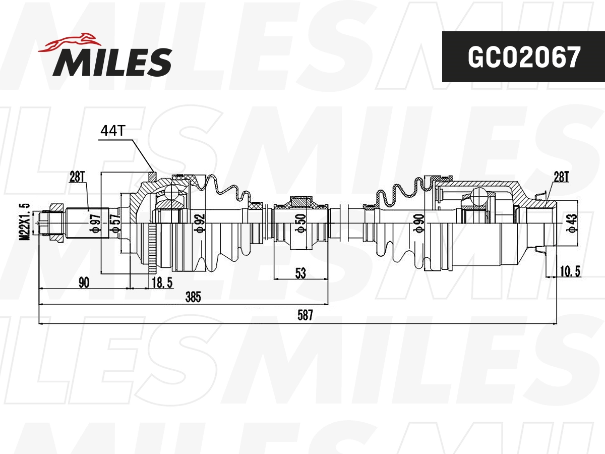 Arbre de transmission MILES GC02067