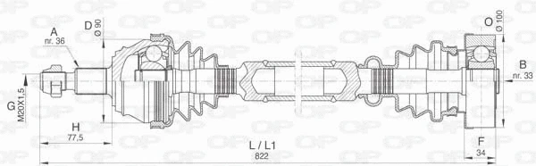 Arbre de transmission OPEN PARTS DRS6423.00