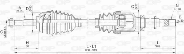 Arbre de transmission OPEN PARTS DRS6476.00