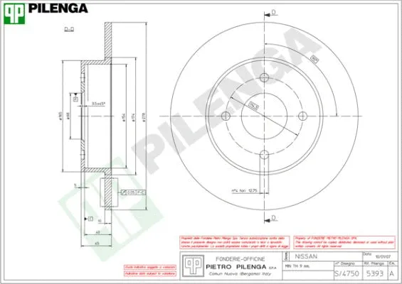 Disque de frein PILENGA 5393
