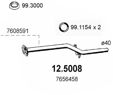 Tuyau d'échappement ASSO 12.5008