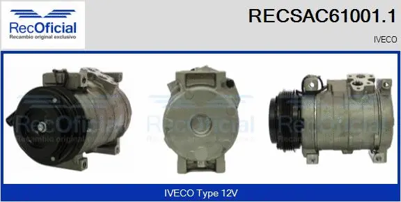 Compresseur, climatisation RECOFICIAL RECSAC61001.1