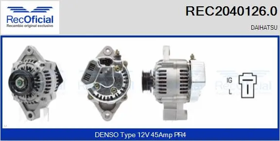 Alternateur RECOFICIAL REC2040126.0