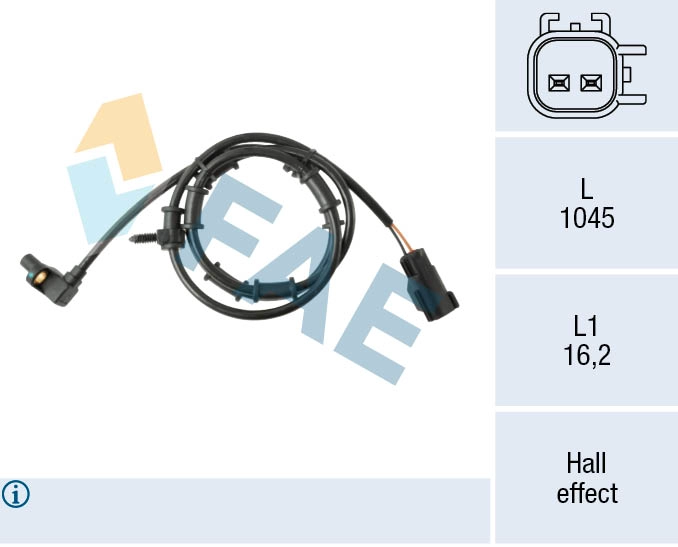 Capteur, vitesse de roue FAE 78616