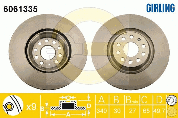 Disque de frein GIRLING 6061335