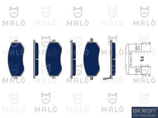 Kit de plaquettes de frein, frein à disque AKRON-MALÒ 1050044