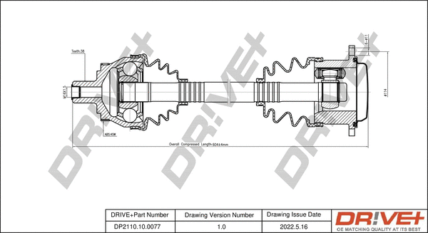 Arbre de transmission Dr!ve+ DP2110.10.0077